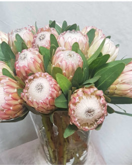 Jarrón de proteas